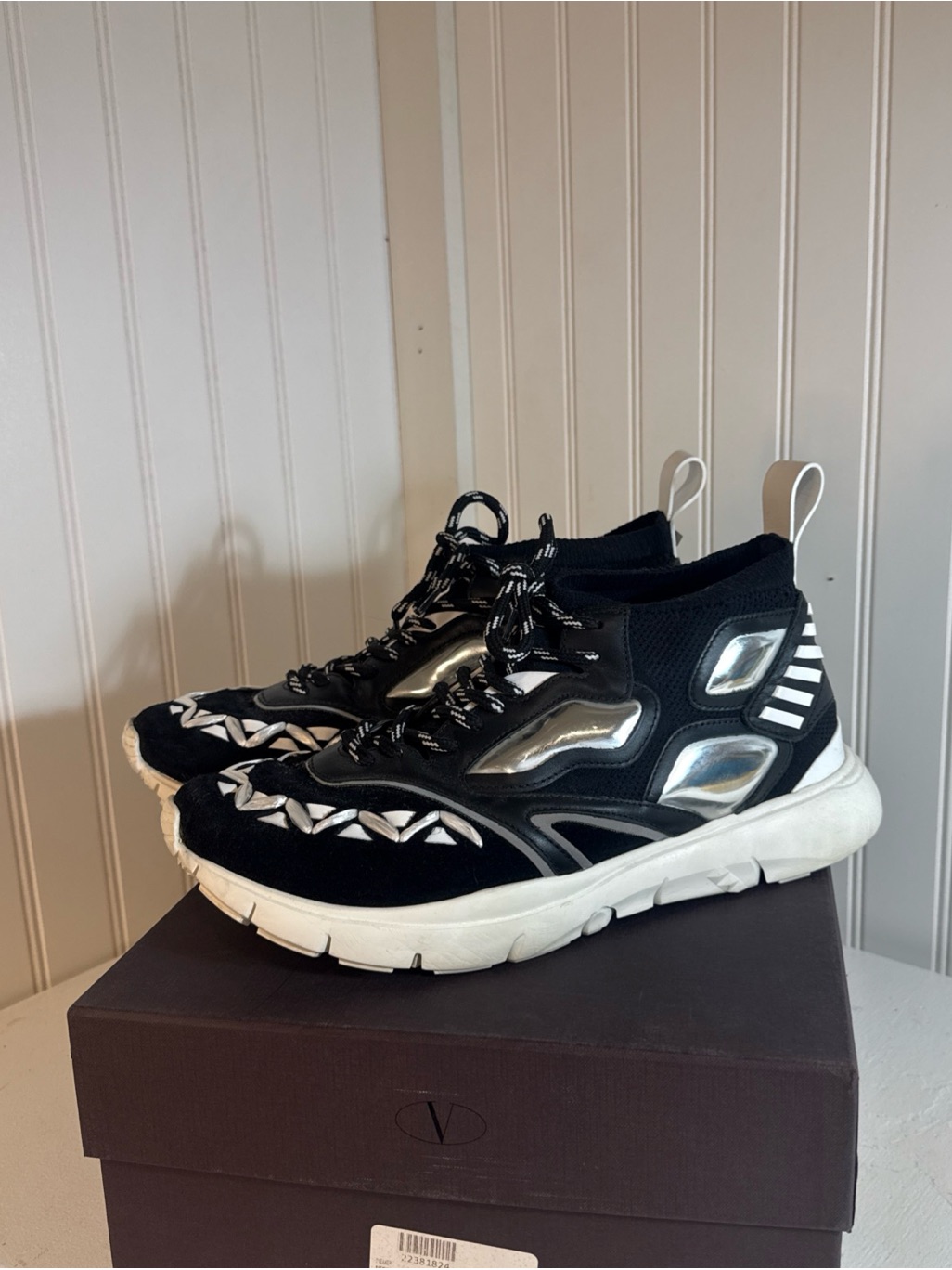Valentino Garavani Sneakers Mixed-Media Runner Athletic Shoes 43 Trainers